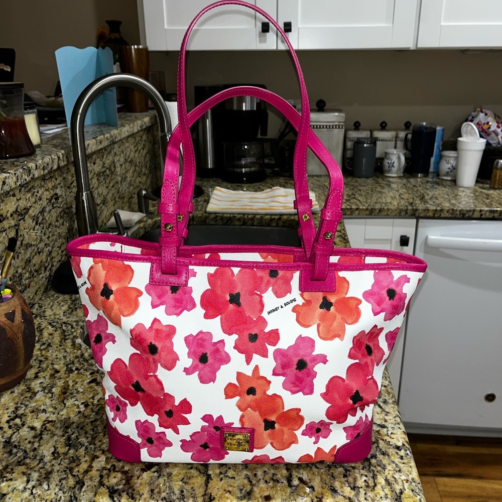 Dooney & Bourke Pink and Orange Floral Tote